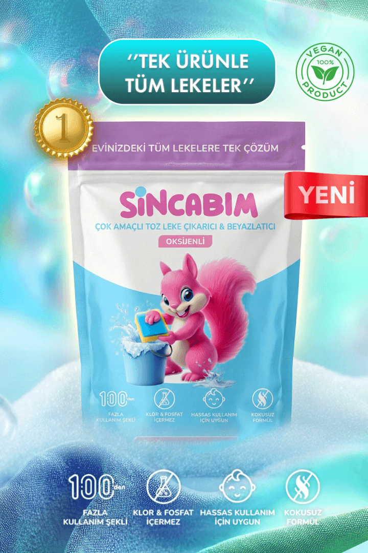 Sincabım oksijen bazlı toz leke çıkarıcı ve beyazlatıcı ürün paketi
